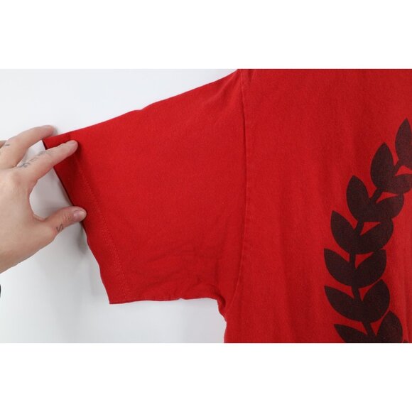 Vintage 90s Y2K Famous Stars and Straps Mens Large Faded Spell Out T-Shirt Red - Picture 6 of 11